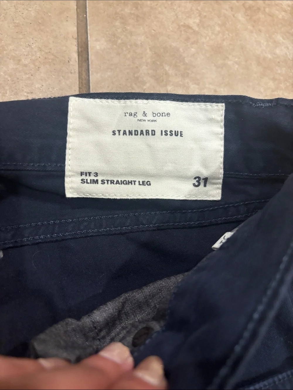 Rag & Bone Navy Fit 3 Chino Slim Straight Leg Pants